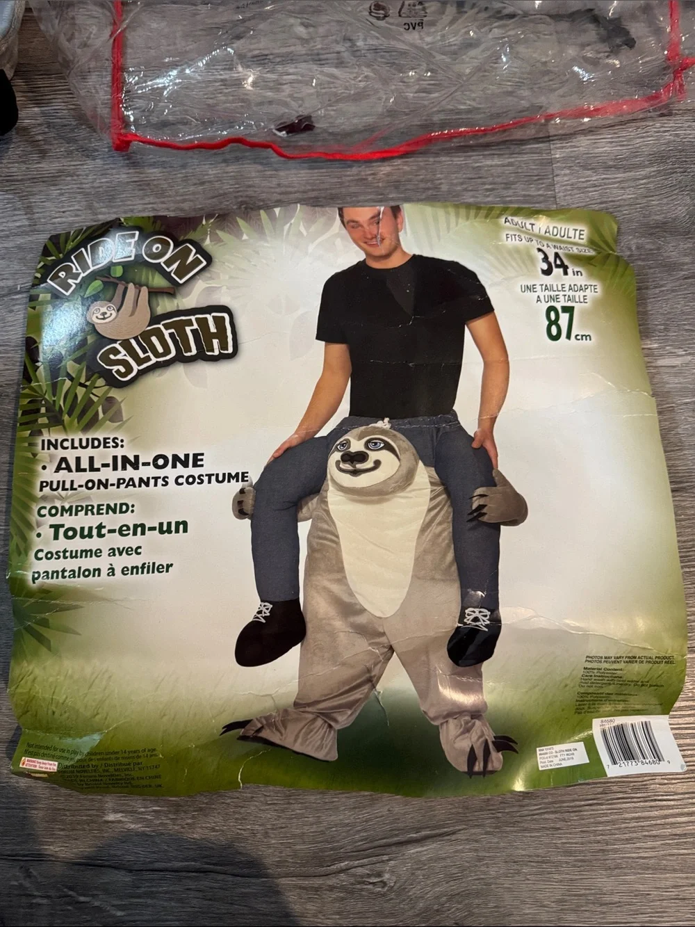 Ride On Sloth Halloween Costume Adult Size Soft Cozy Funny Party
